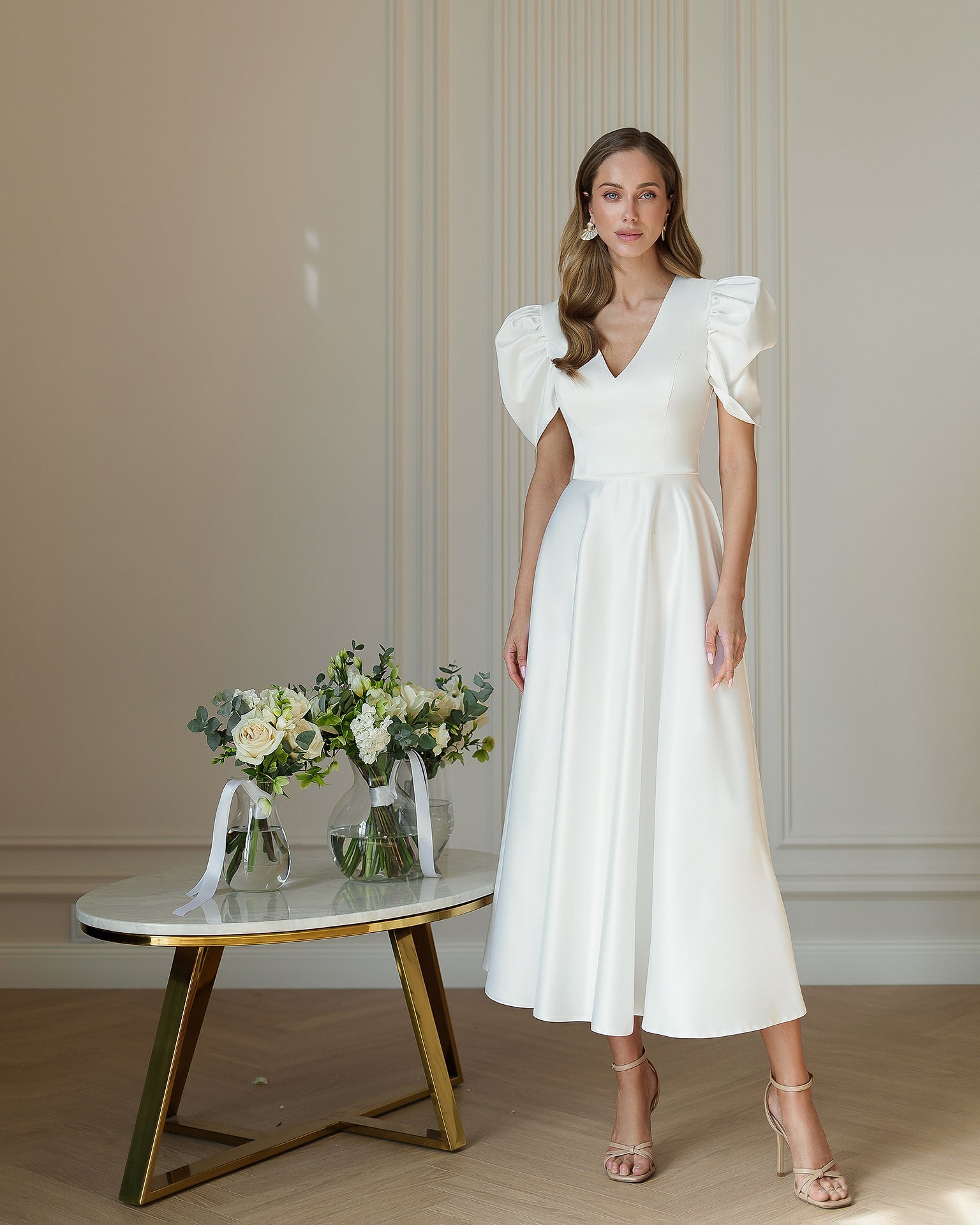 arabella twist shoulder maxi dress Arabella Bridal Dress