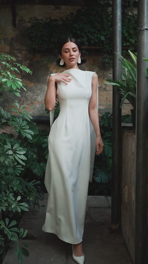 Athena Bridal Cape Gown.