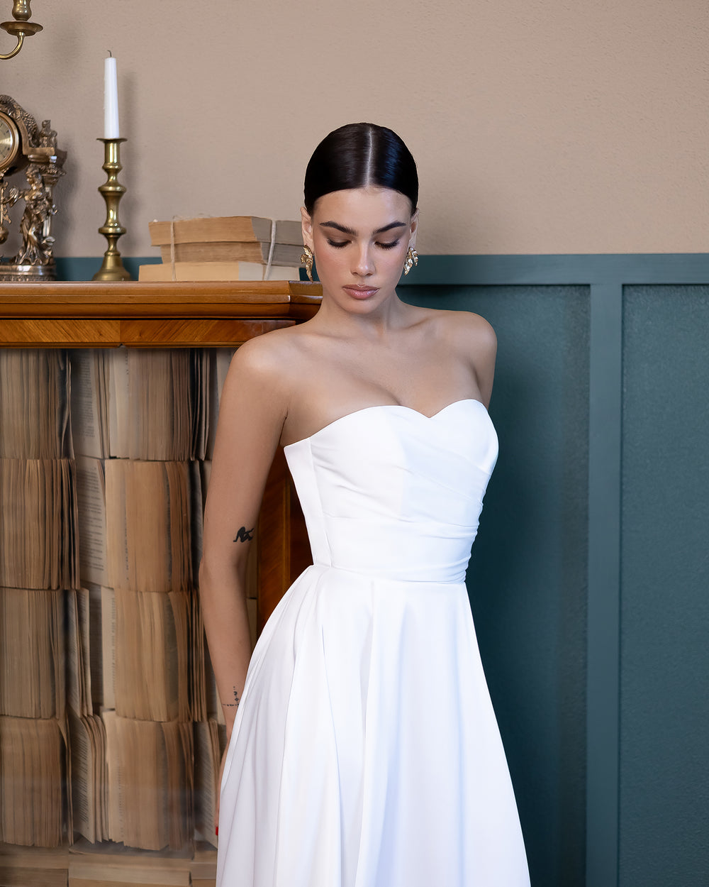 Serena Bridal Strapless Midi Dress