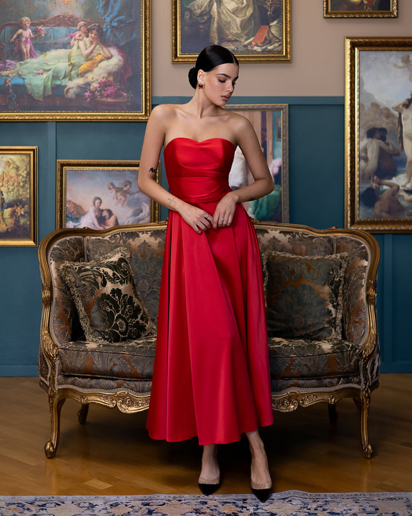 Serena Strapless Midi Dress