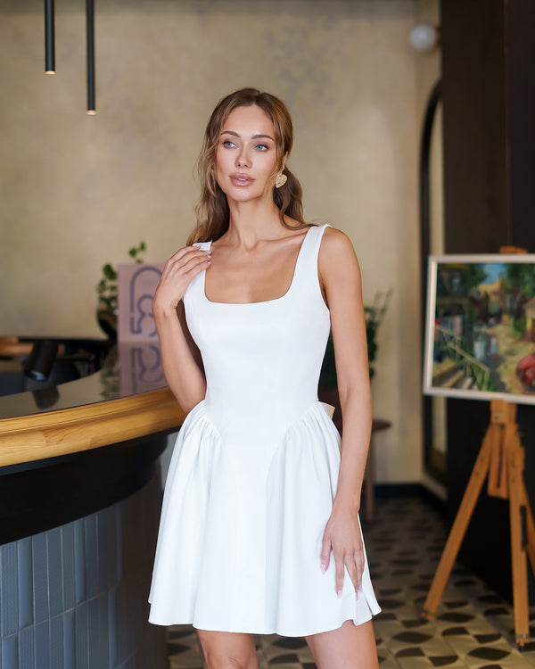 Corsage Bridal Mini Dress.