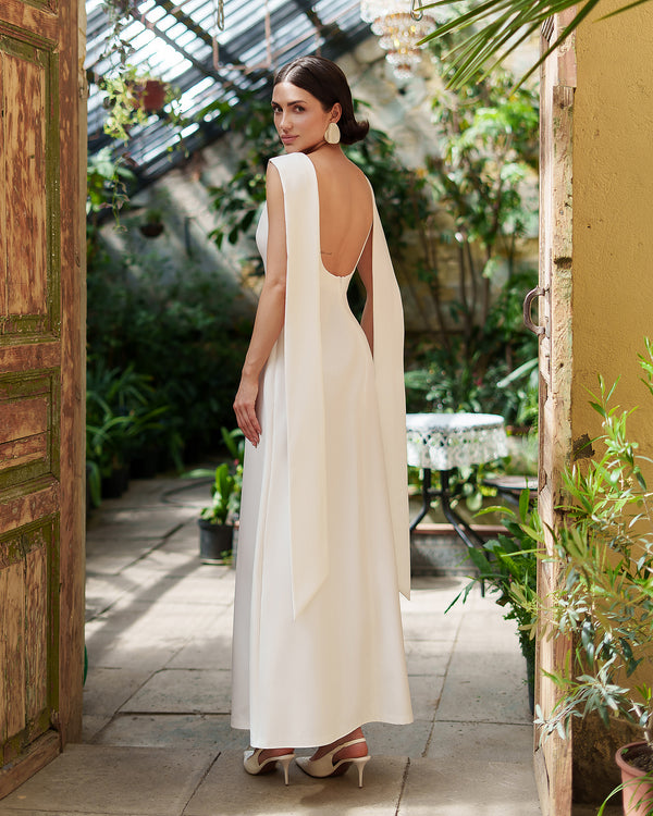 Athena Bridal Cape Gown.