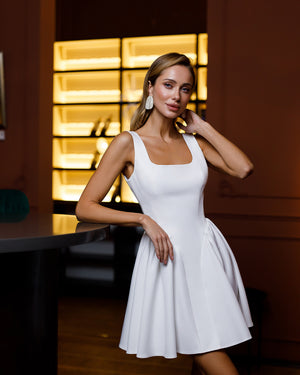 Corsage Bridal Mini Dress