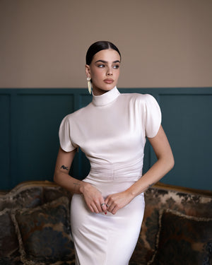 Elysia High-Neck Gown
