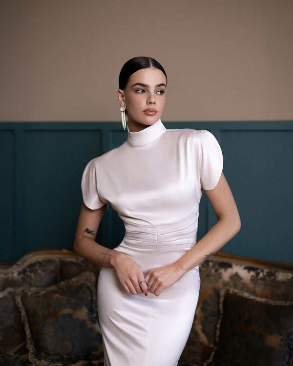 Elysia High-Neck Gown