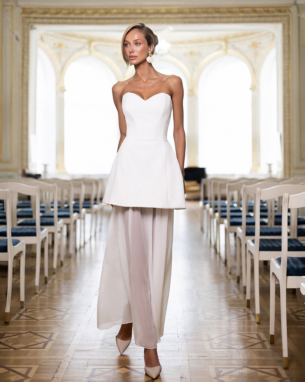 Velanisse Dress sky blue chiffon flowing