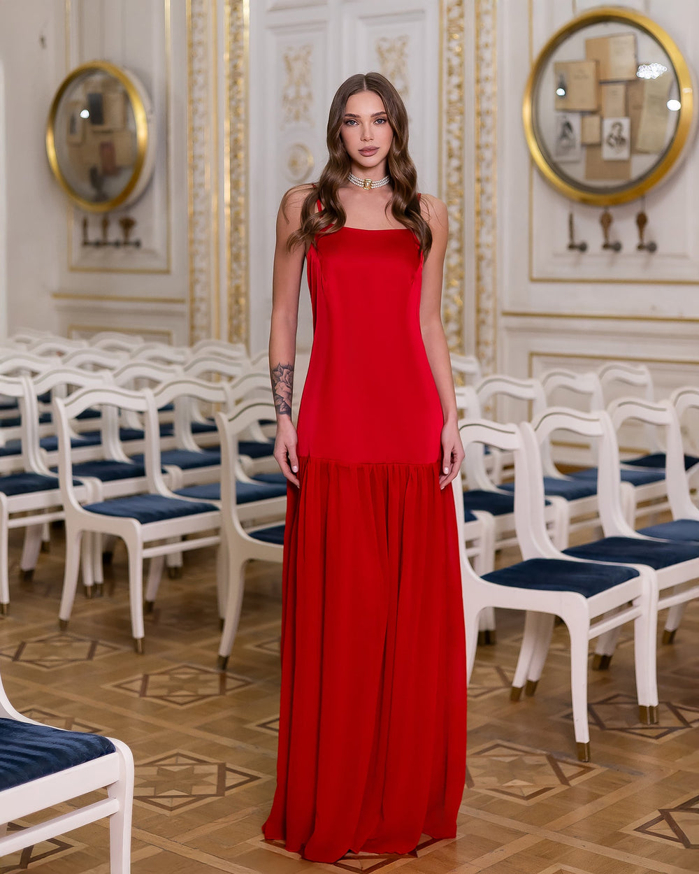 Eliora Gown in black, evening elegance, full-body pose