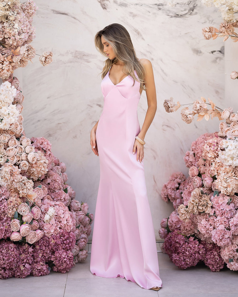 Mariselle Dress pink, full-length front
