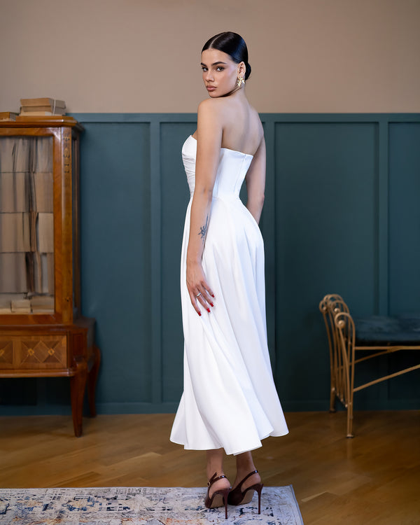 Serena Bridal Strapless Midi Dress