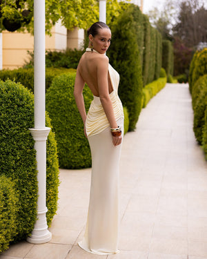 Cassiane Dress in sky blue, front angle complete