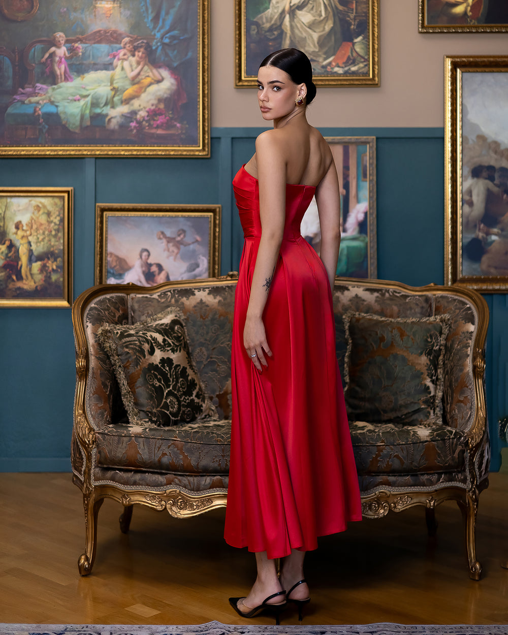 Serena Strapless Midi Dress