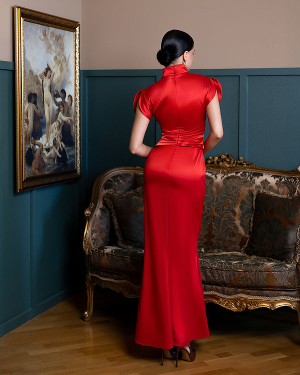 Elysia High-Neck Gown