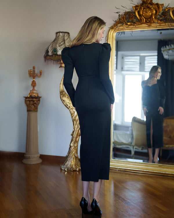 Sonata Puff-Sleeve Midi