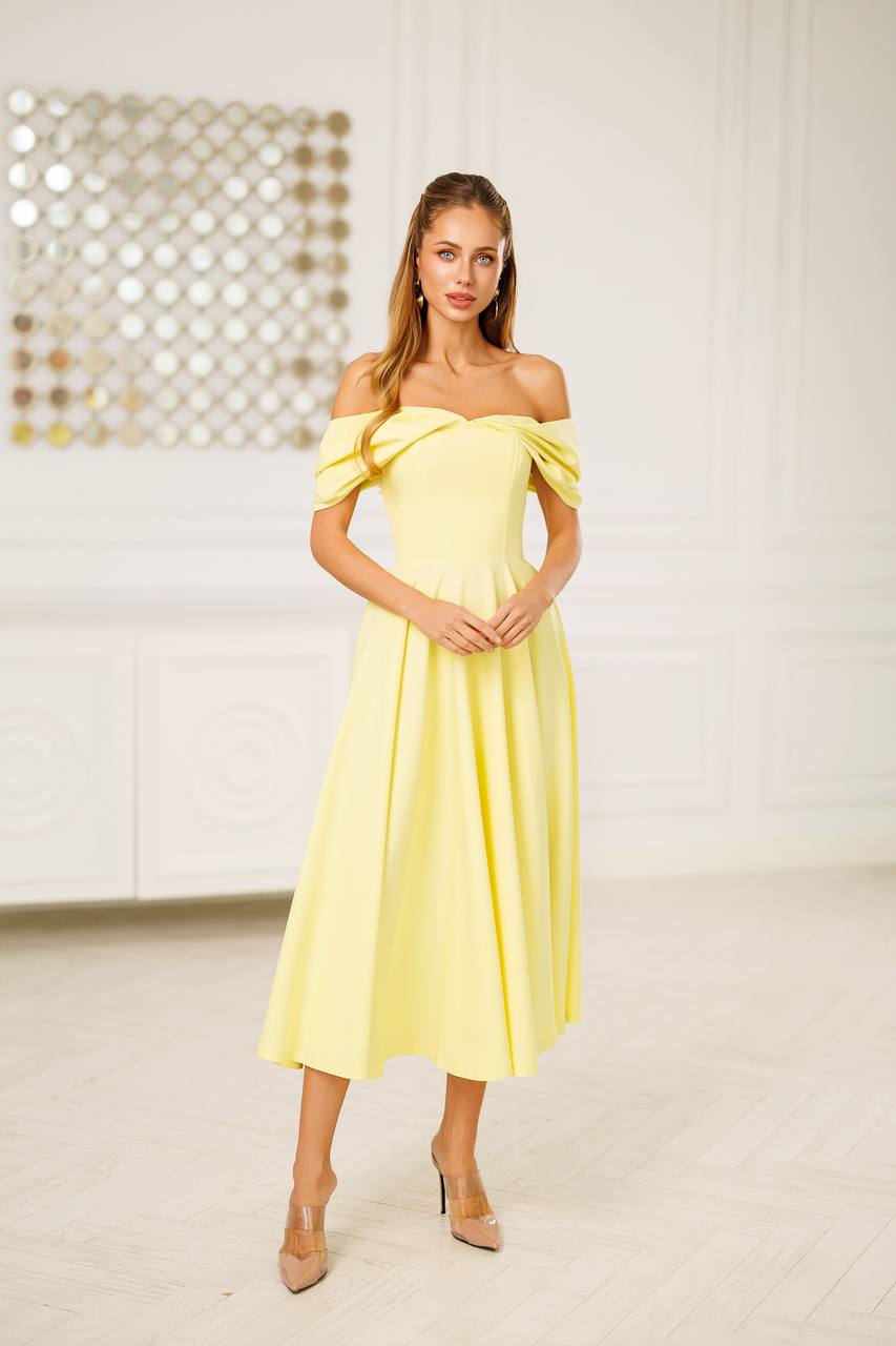 Elvoria Dress in olive, back view, elegant drape