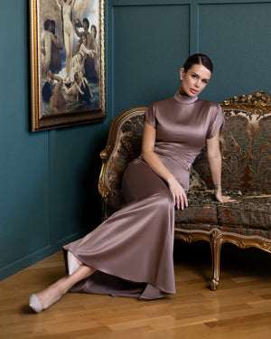 Elysia High-Neck Gown