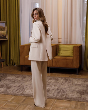 Opulence Suit in lemon yellow, front view in interior setting