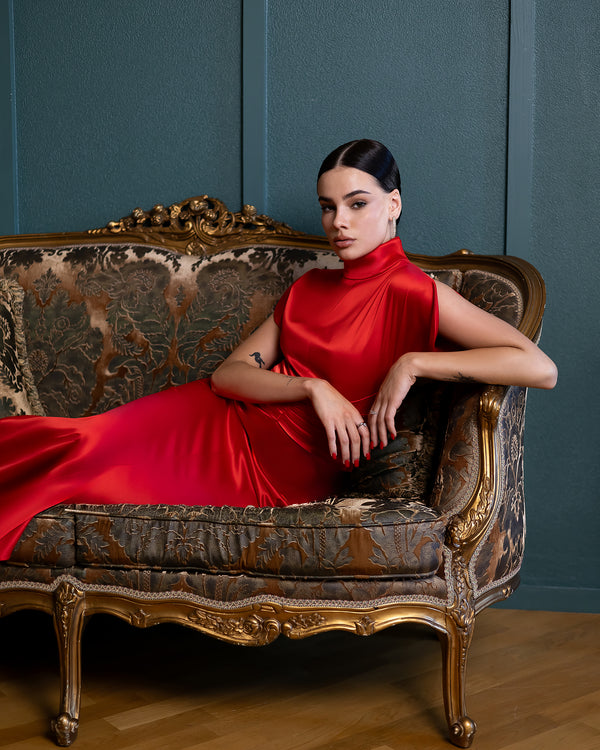 Elysia High-Neck Gown