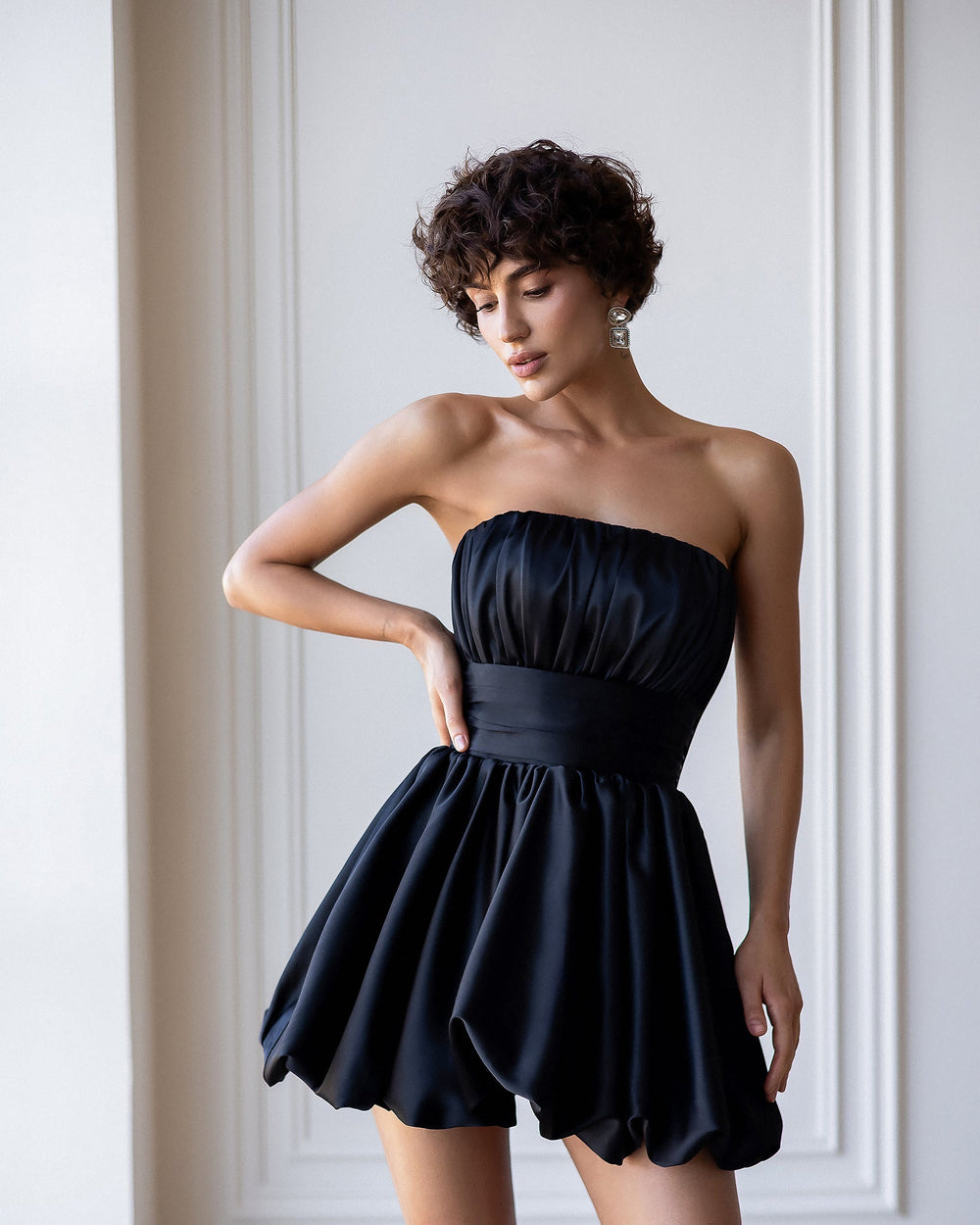 Lyra Corset Dress black, full-length standing pose