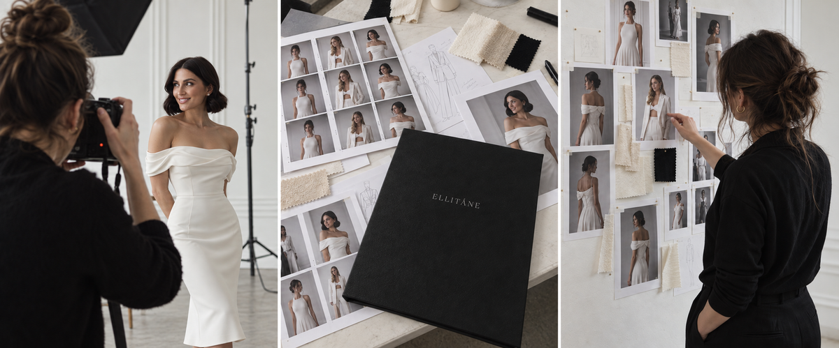 Behind the scenes at Ellitáne: a photo shoot, lookbook proofs and the design moodboard