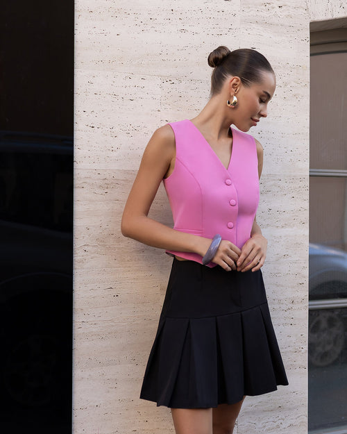 Maelis Skirt pink, close-up of waistband