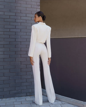 Mocha Lerida Suit back view sophistication