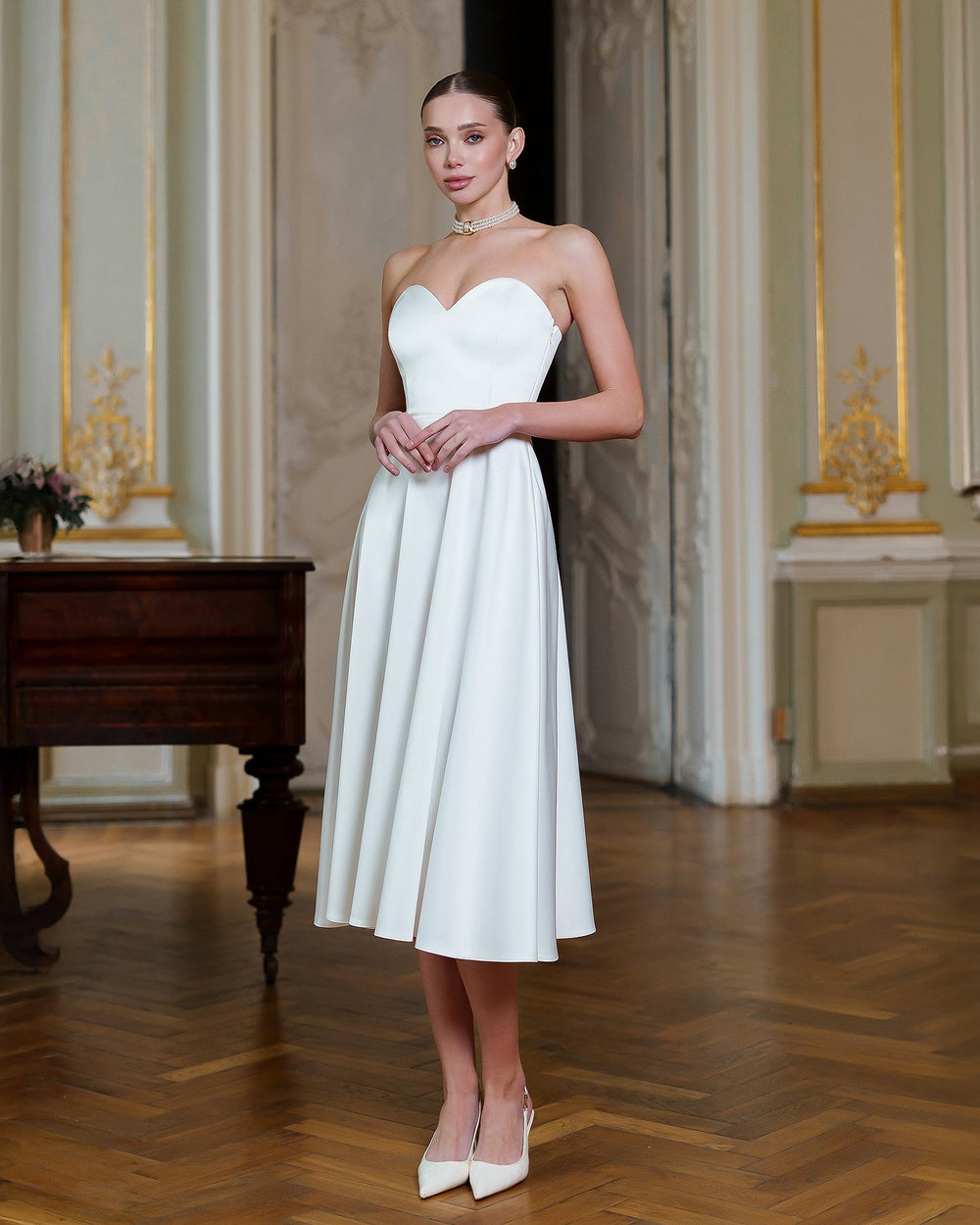 White Lordina Dress full-length portrait