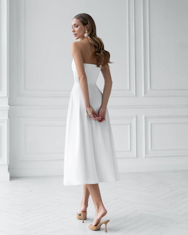 White Lordina Dress side detail