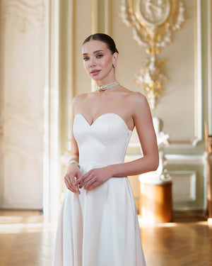 White Lordina Dress sweetheart close-up