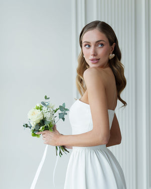 White Lucia Dress strapless back