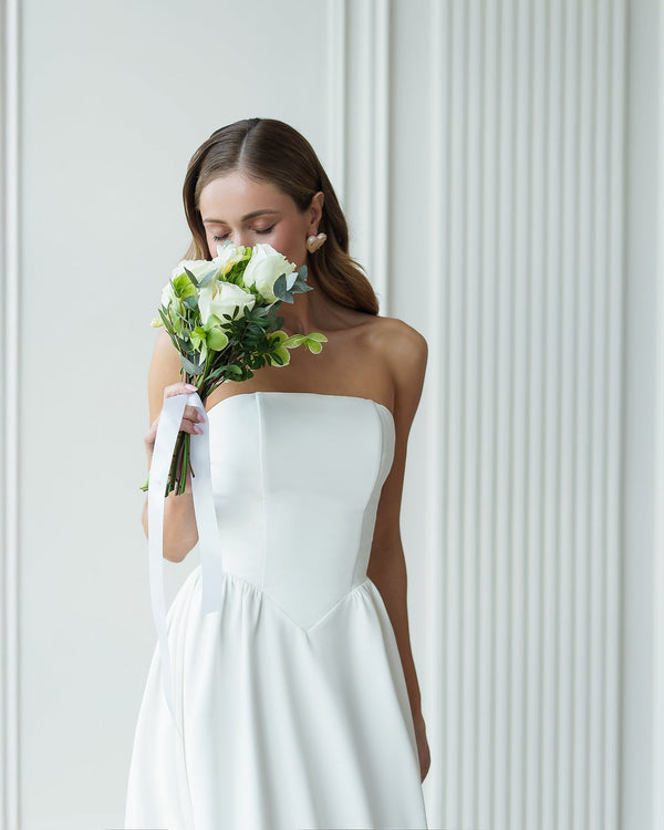 White Lucia Dress with A-line flow