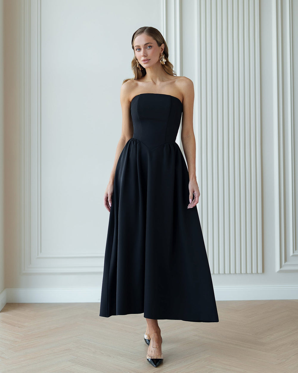 White Lucia Dress full-length detail