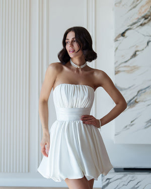 Lyra Corset Dress white, full-length standing pose