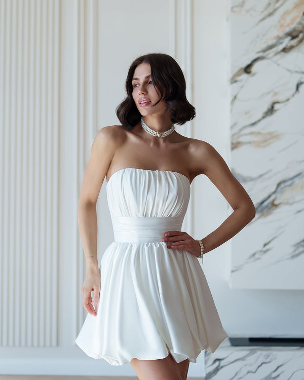Lyra Corset Dress white, full-length standing pose