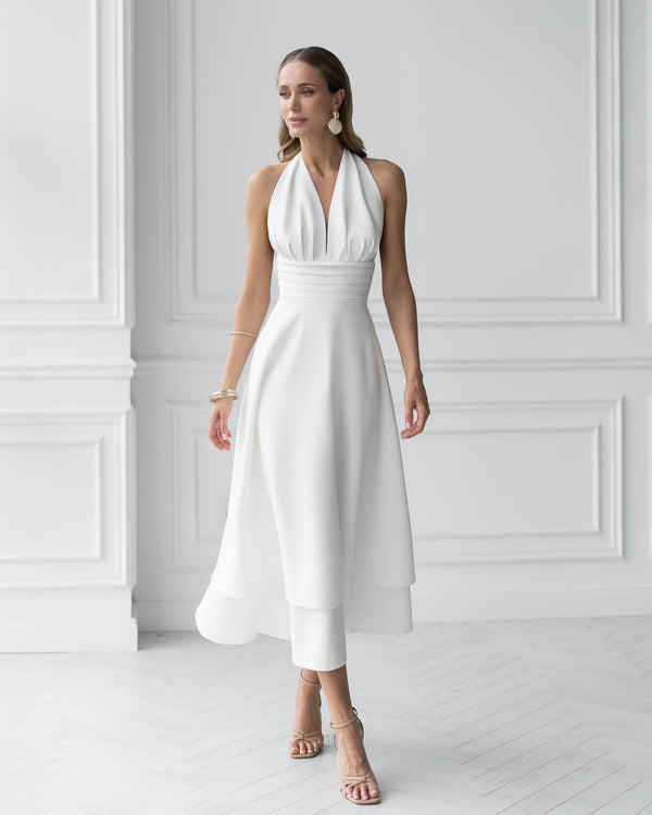 Merida Dress white, front full-length formal pose