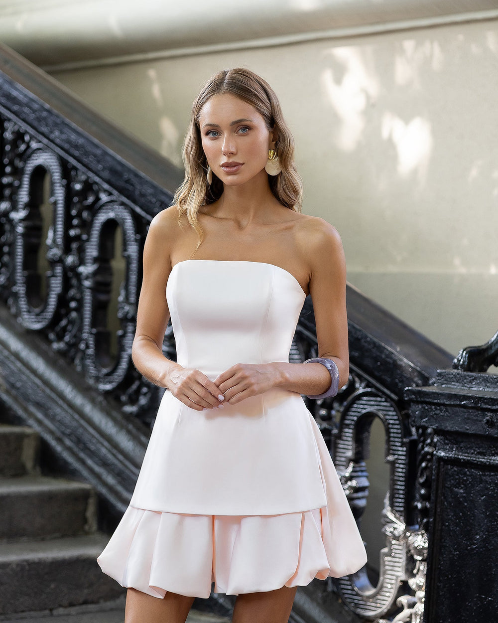 Mirelle Peplum Set white, front full-length at venue