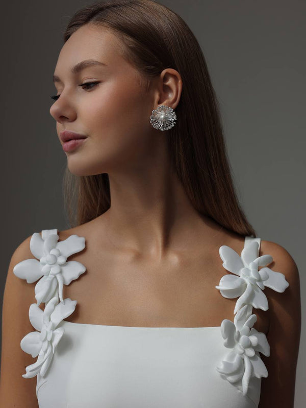 Moonlit Petal Earrings