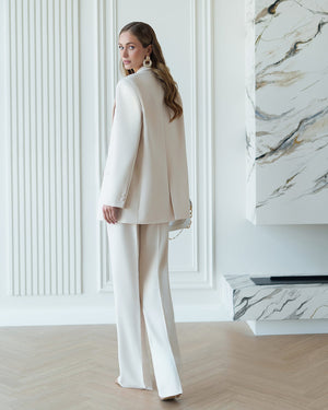 Opulence Bridal Suit in cream-ivory, full-length standing view indoors