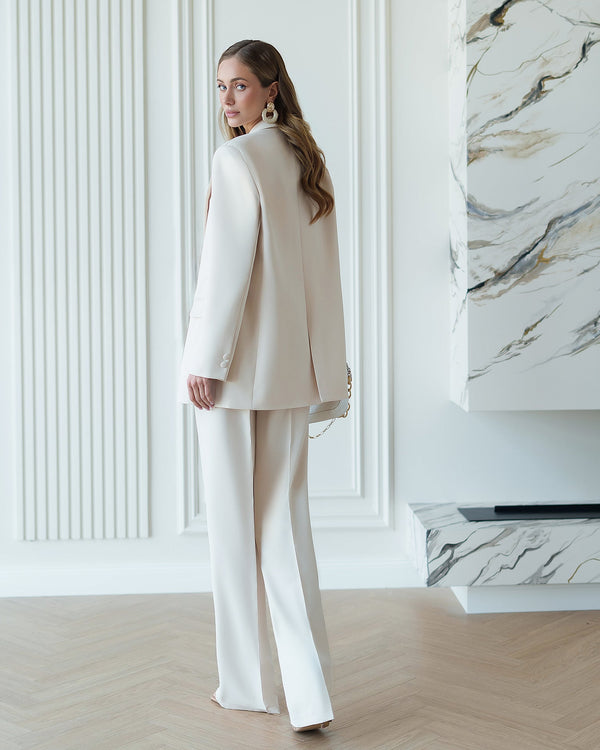 Opulence Bridal Suit in cream-ivory, full-length standing view indoors