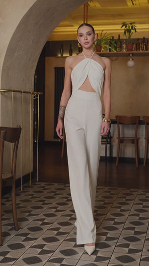 Stella Halter Bridal Jumpsuit.