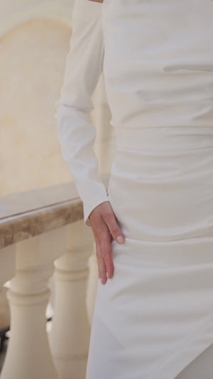 Calantha Bridal One-Sleeve Midi