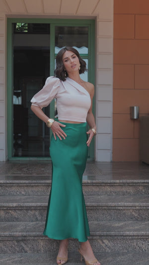 Angelina Satin Midi Skirt