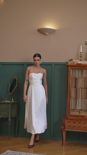 Serena Bridal Strapless Midi Dress