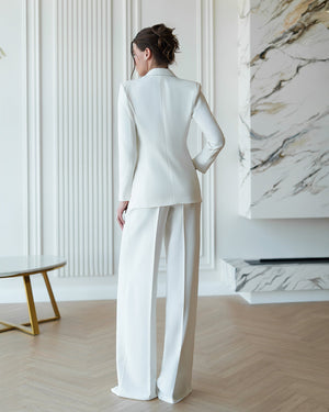 Regal Trinity Suit in navy, full-length outdoor view