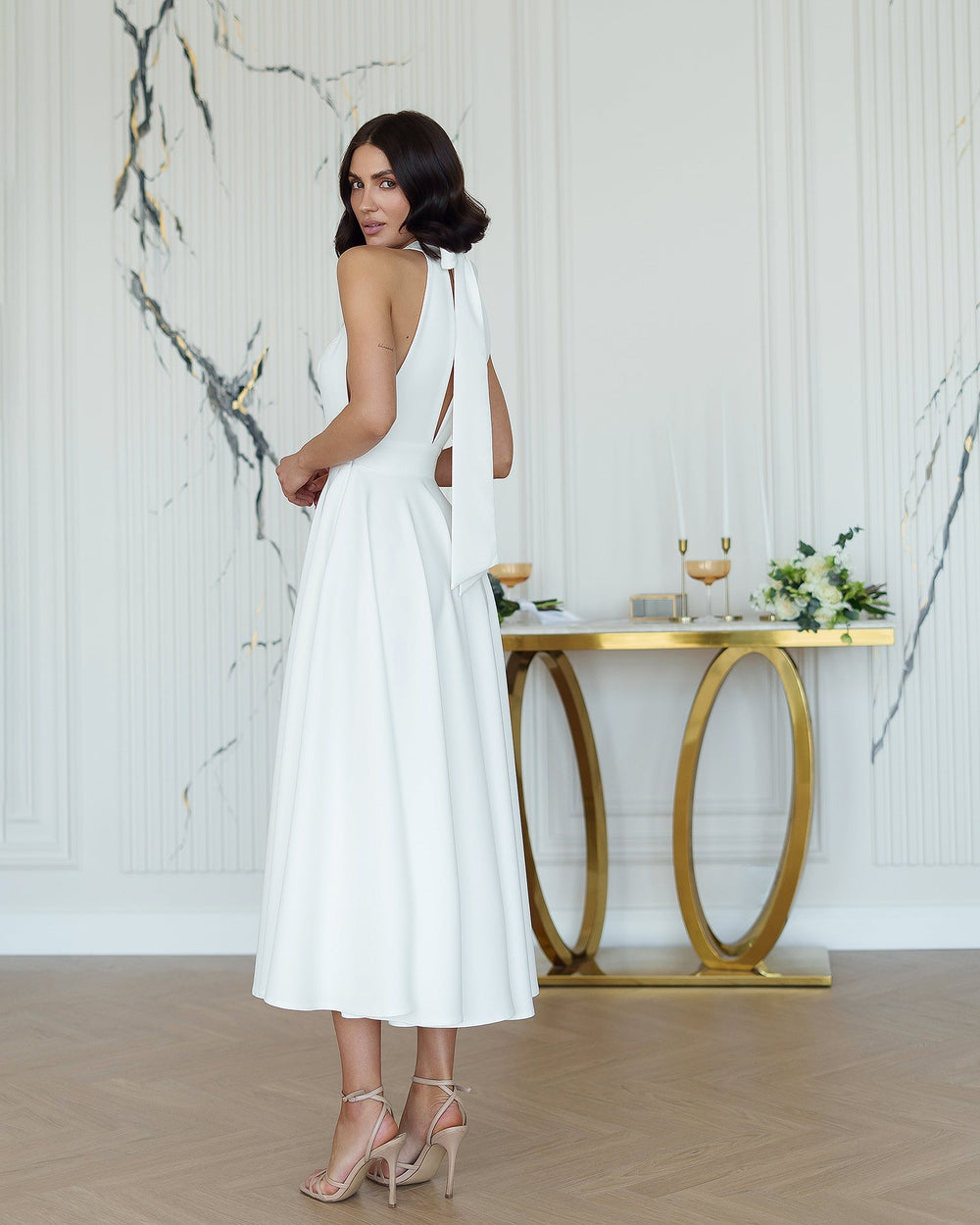 Santi Dress in powder, outdoor full