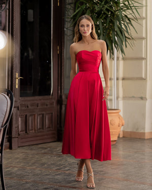 Serena Strapless Midi Dress