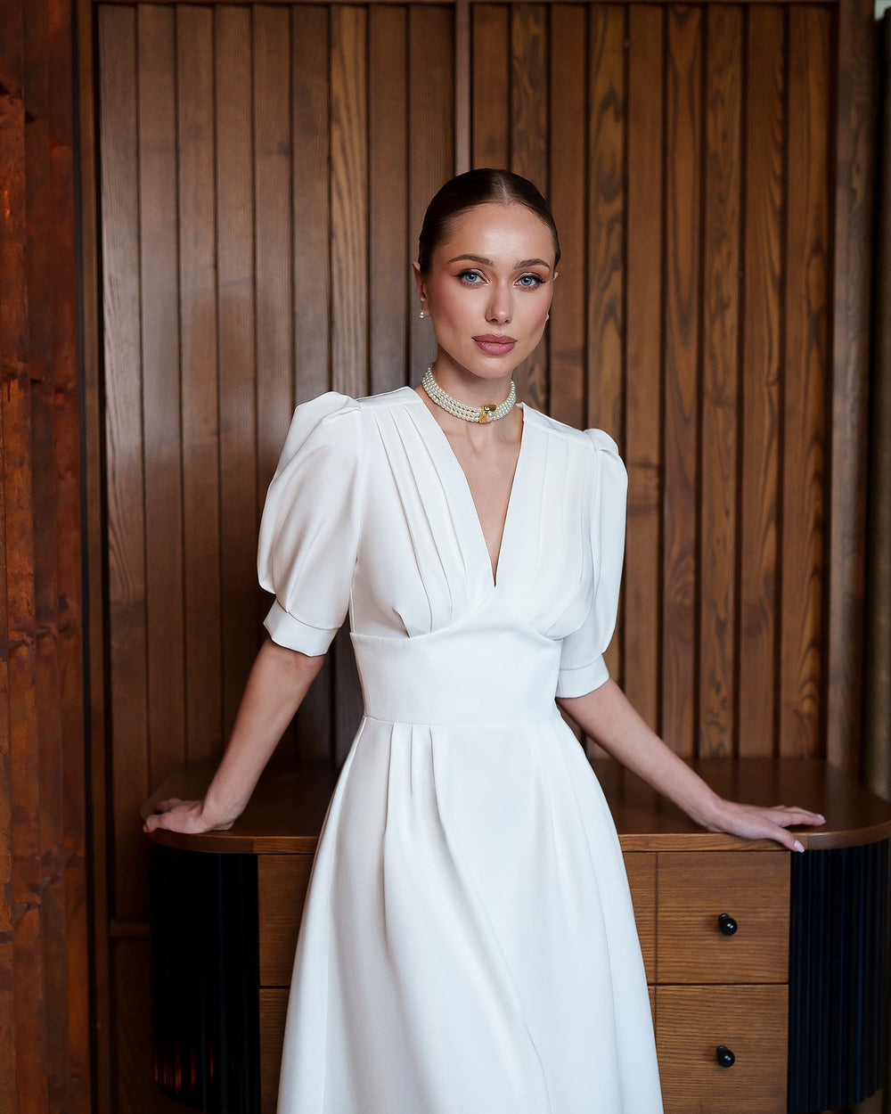 Valencia Midi white outdoor back puff