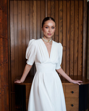 Valencia Midi white outdoor back puff